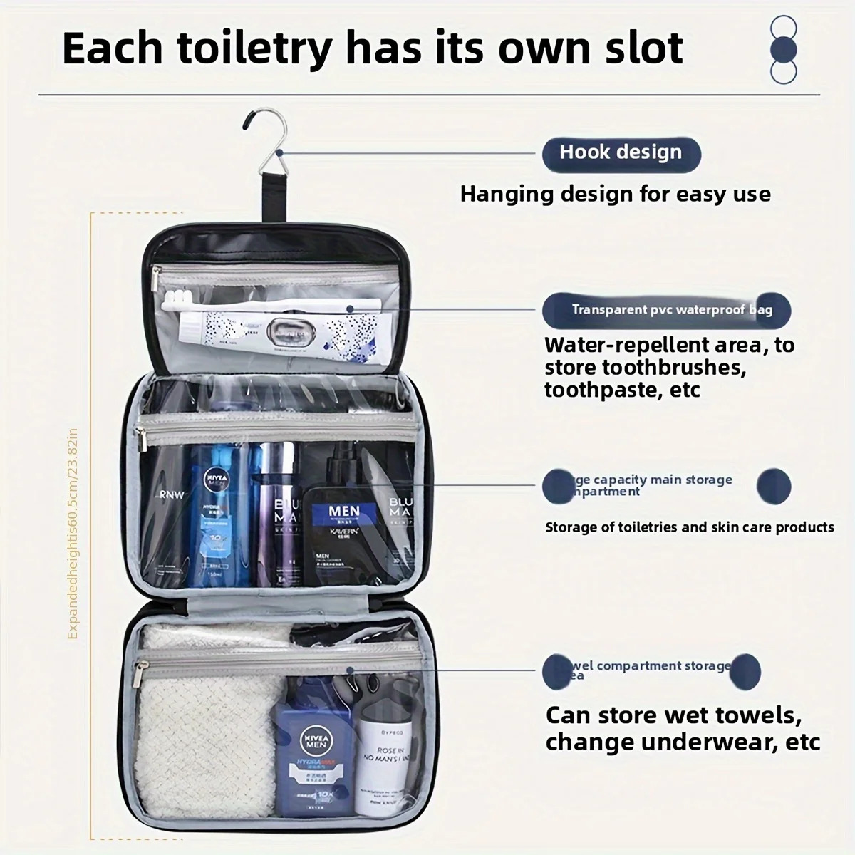 Men Vintage PU Toiletry Bag Travel Necessary Business Cosmetic Makeup Cases Male Hanging Storage Organizer Wash Bags251011