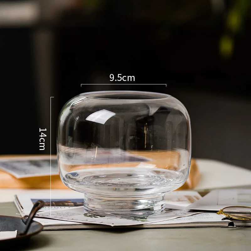 Ins Style Circular Large Belly Glass Vase Simple and Creative Hydroponic Flower Container Living Room Flower C251017