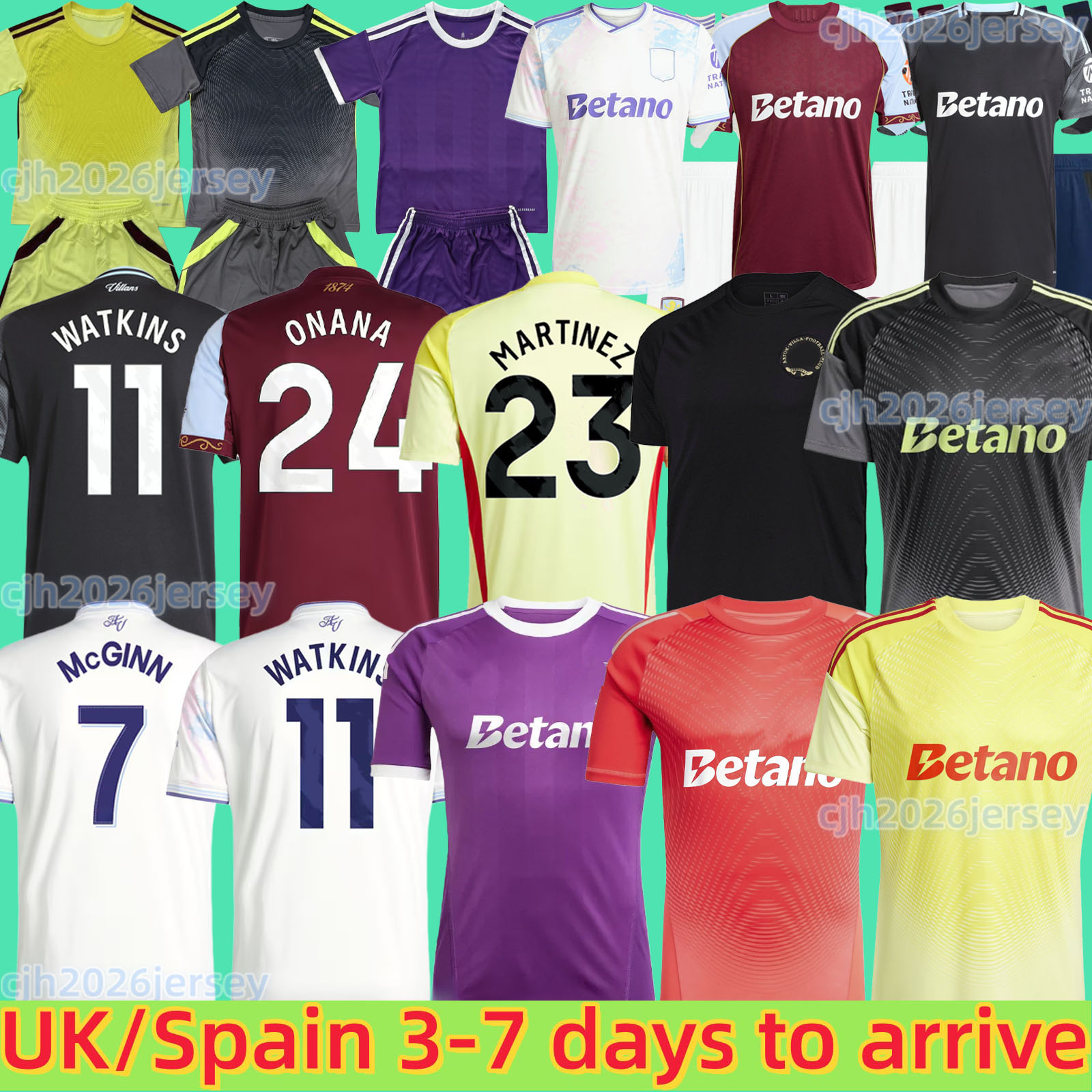 Aston 150th Anniversary kit WATKINS Vilas 25 26 Soccer Jerseys ONANA 2025 McGINN ROGERS men kids set Third top football Shirt SANCHO ELLIOTT 999