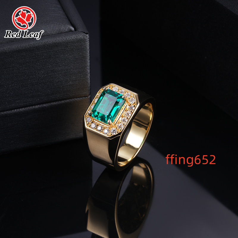 Redleaf Gemstones New Style Mens Hip Hop Style Fine Jewelry Custom Design 925 Sterling Silver Gold Plated Rings Moissanite