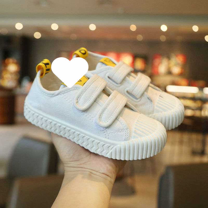 Childrens canvas shoes 2025 Spring and Autumn Korean version low top board shoes for boys and girls baby white shoes casual cloth shoes W251017
