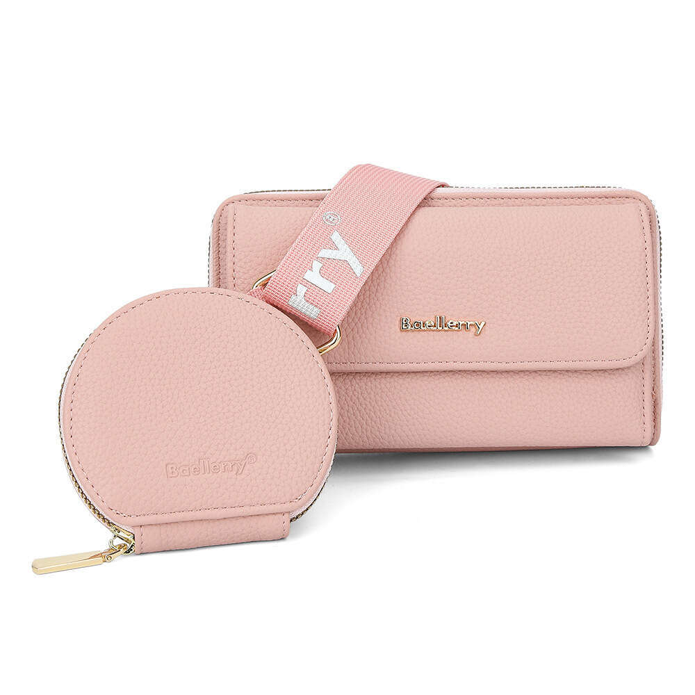 Wallet New Baellerry Lychee Texture Crossbody Letter Zipper Shoulder Mother-Daughter Women's Bag