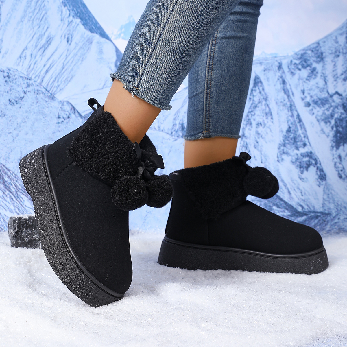 Cozy Wool-Innerlined Womens Ankle Boots with Elevated Soles & Durable Outsoles