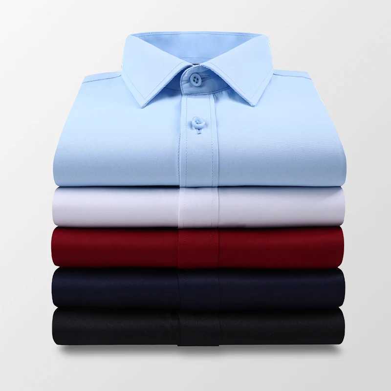 BROWON 6 Color Summer New Mens Shortsleeved Shirt Cotton Casual Business Shirt Mens Slim Solid Color Formal Shirt Men Clothing J251017