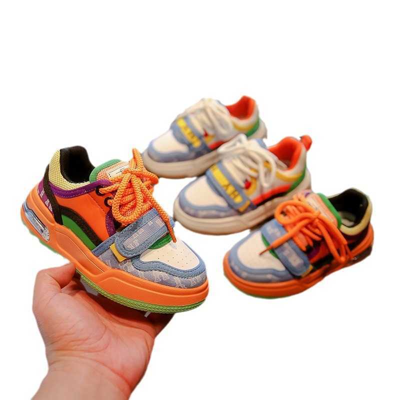 Childrens Fashion Color Block Versatile Sneakers 2024 Autumn New Boys Shoes Korean Style Girls Lightweight NonSlip Sports Shoes W251017