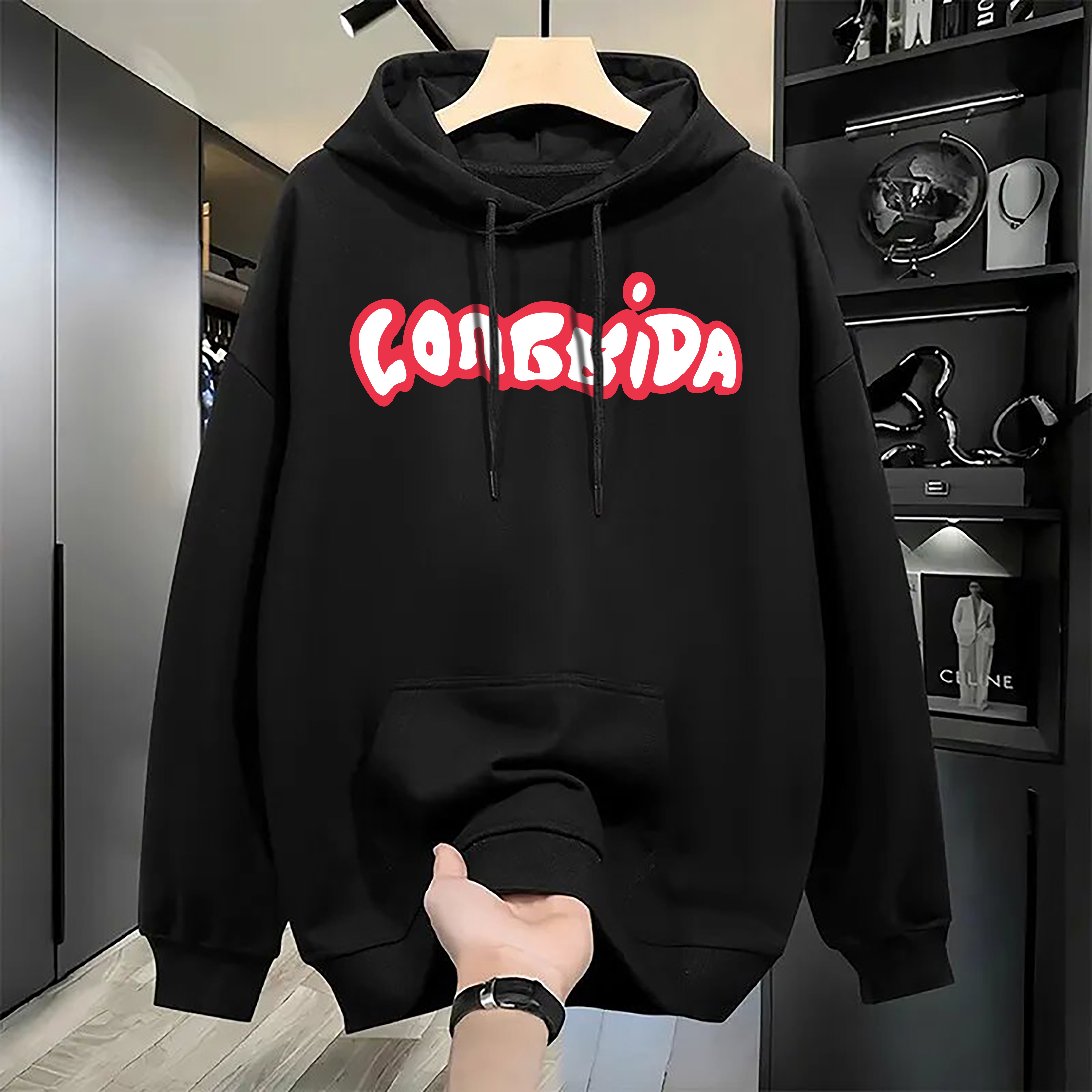 The men's winter hollow pullover is printed with the new sweatshirt pattern Graphic Street wear