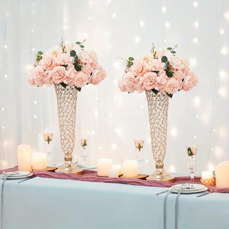 2 Crystal Vases 20 Inches High For Use In The Center Of Dining Tables Wedding Anniversaries Birthdays And Home Decor C251017