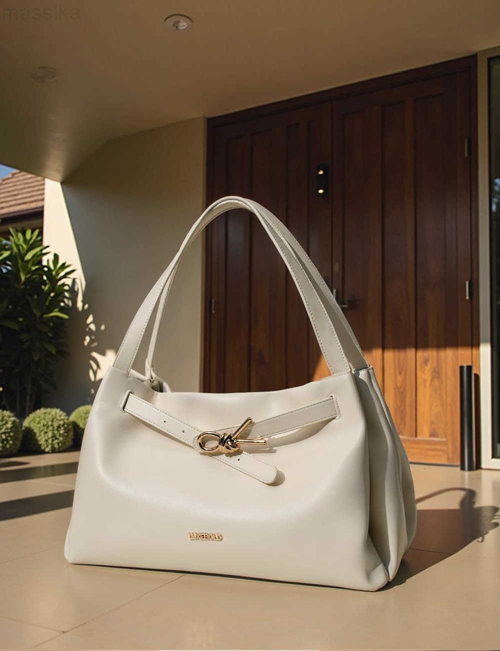 Hobo Bag for Women Soft Shoudler Handbags Slouchy Purses with Belted Detailing M251017