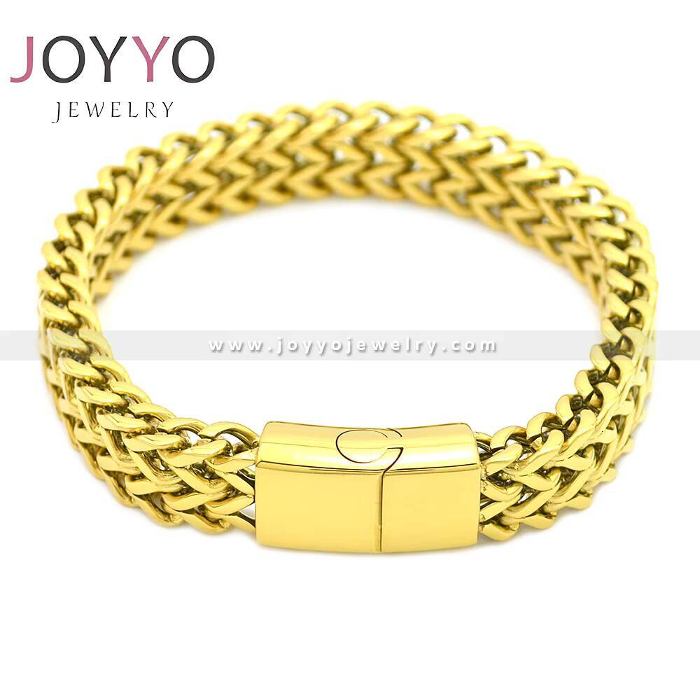 Wholesale Hot Sale High Quality Stainless Steel Fashion Fine Jewelry Franco Chain Magnetic Buckle Bracelets for Men