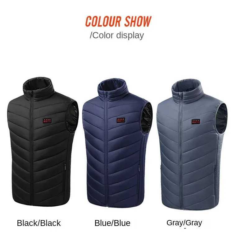 131721 Zone Heating Suit Winter Warm and Comfortable Stand Collar Work Vest Outdoor Mens Intelligent Temperature Control Coat H251017