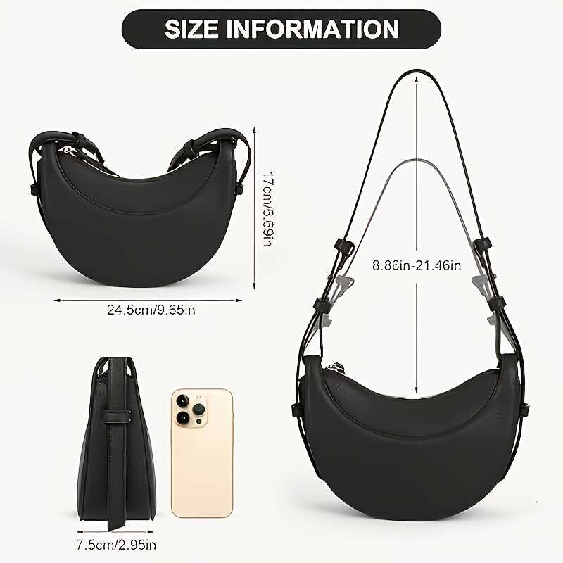 1 Piece Niche Design Crescent Crossbody High-End Women's Saddle Single Shoulder Underarm Bag