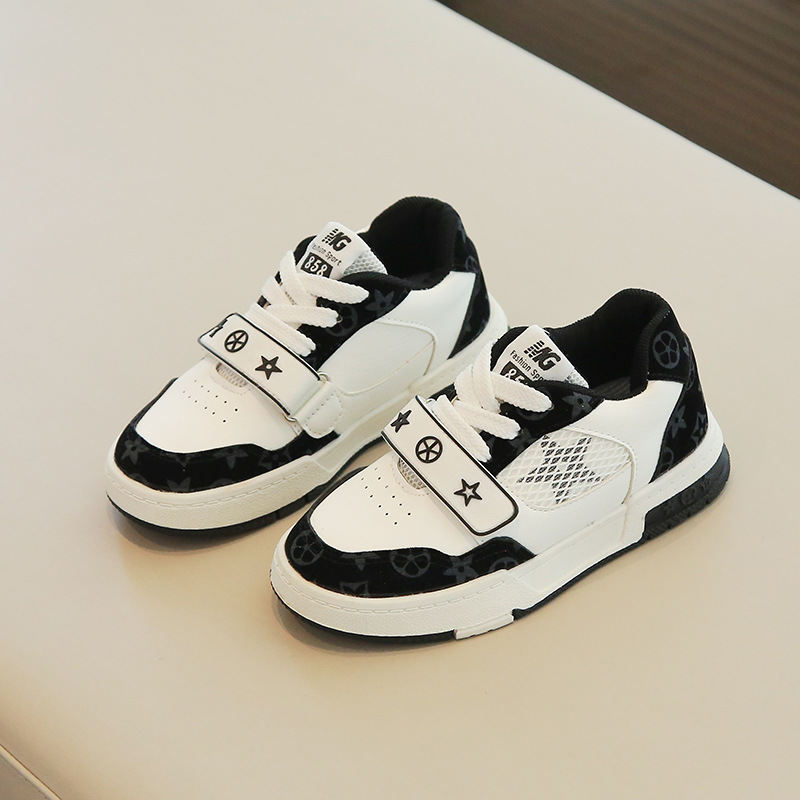 Designer shoes free shipping 2025 Spring Fashion Sports Shoes for Boys Velcro Mesh Casual Shoes for Girls size 21-35 black white orange blue green