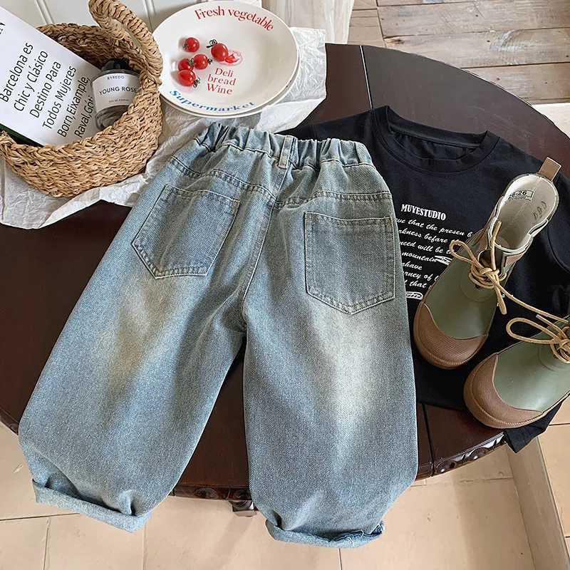 Childrens Jeans 2025 Autumn Spring Denim Pants for Kids Boys Ripped Trousers Fashion Teenager Casual Jeans Baby ClothingT251017