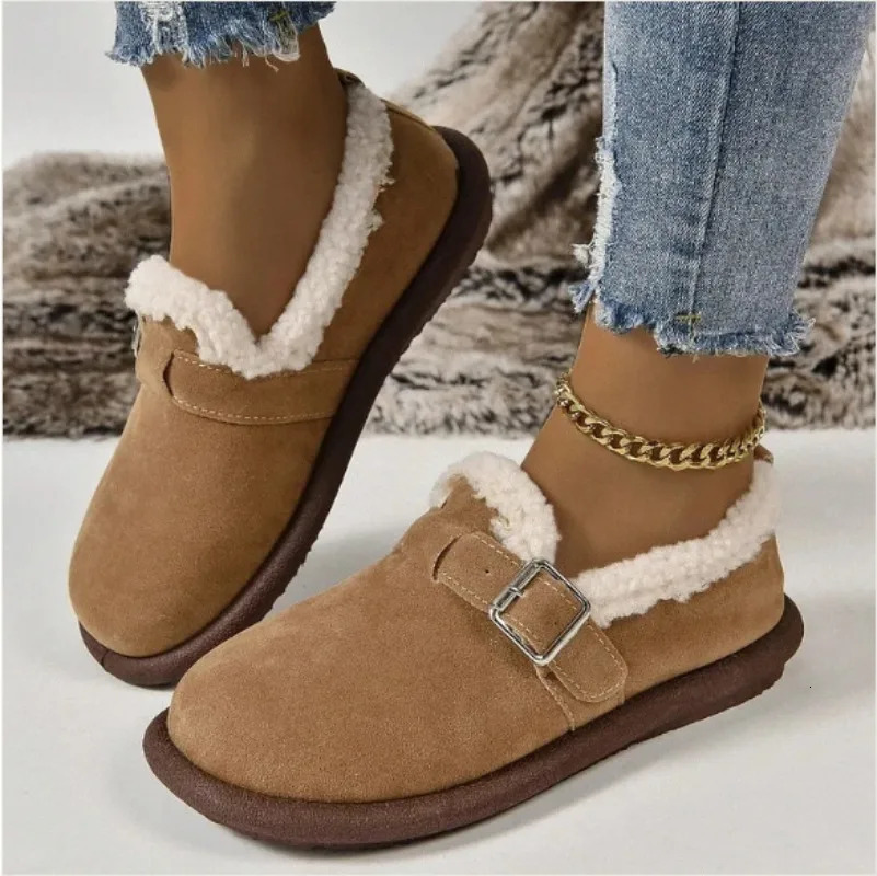 Plus Size 3543 Autumn Winter Women Shoes Casual Flat Plush Warm Comfortable Soft Loafers Slip on Cotton Shoes Zapatos De Mujer 251013