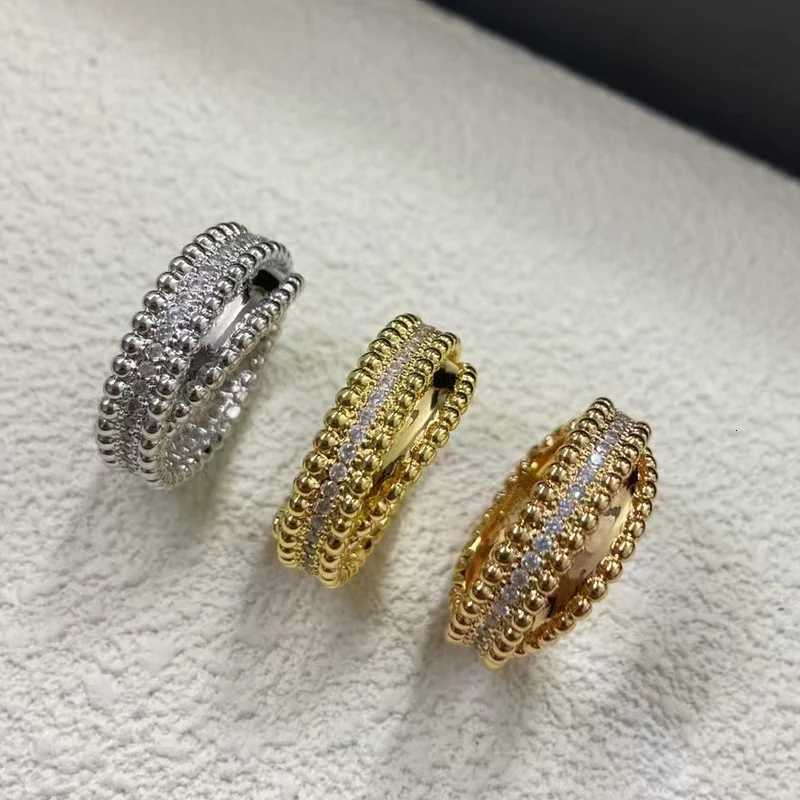 S925 Silver With Rose Gold Color Bead Style Cross Ring Womens Zircon Design Temperament Fashion Brand Party Luxury JewelryW251017