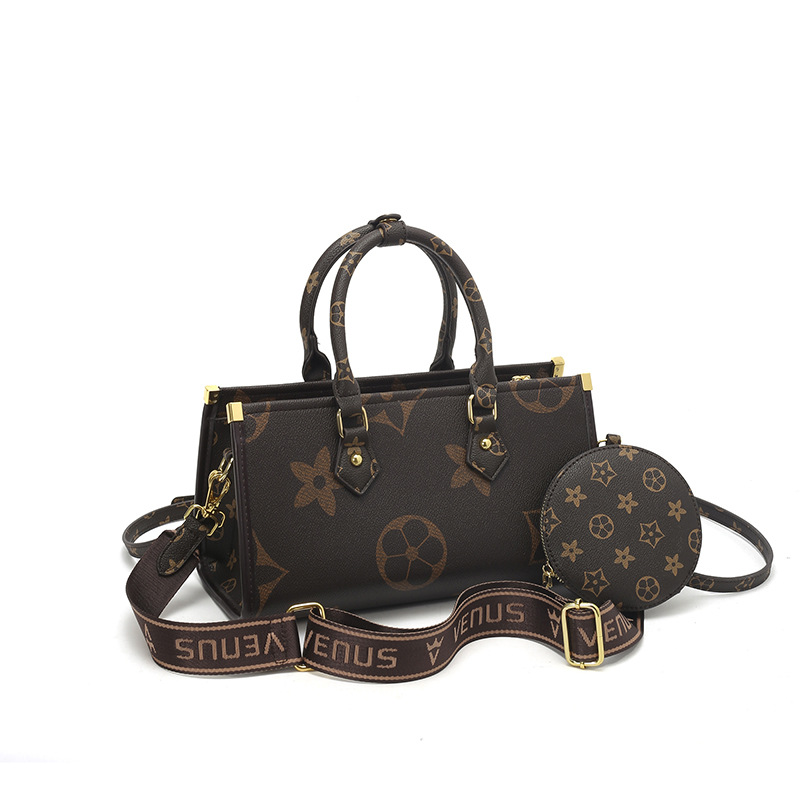 2025 free shipping designer bags New Classic Printed Boston Bag Simple Commuter Shoulder Bag for woman coffee white