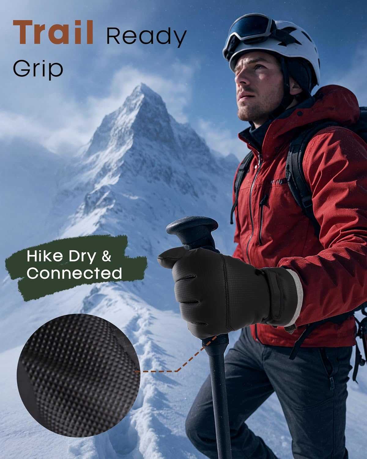 Winter Gloves for Men Women Adjustable Wrist Windproof Waterproof Cold Weather Full Touchscreen Ski Snow Fleece Lined Z251017