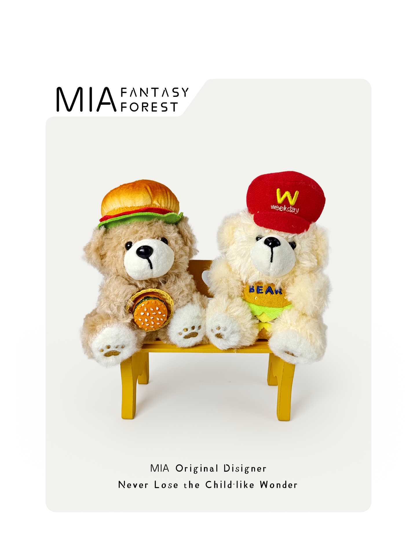 Hamburger Cookie Bear Plush Toy Backpack Pendant Keychain Christmas Eve Special Gift for Giving J251017