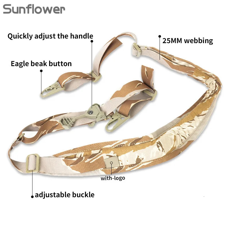 US Warehouse Tactical Nylon Rifle Sling Quick Adjustment 2 Point Padded Combat Modular Hunting Shooting Equipment Accessories 251011