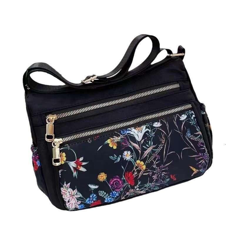 New Floral Crossbody Middle-aged Elderly Women, Oxford Cloth Shoulder Street Selling and Night Market, Canvas Bag for Women