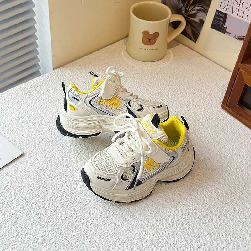 New childrens mesh sports shoes for boys breathable casual shoes for girls versatile dad shoes soft sole anti slip breathableT251017