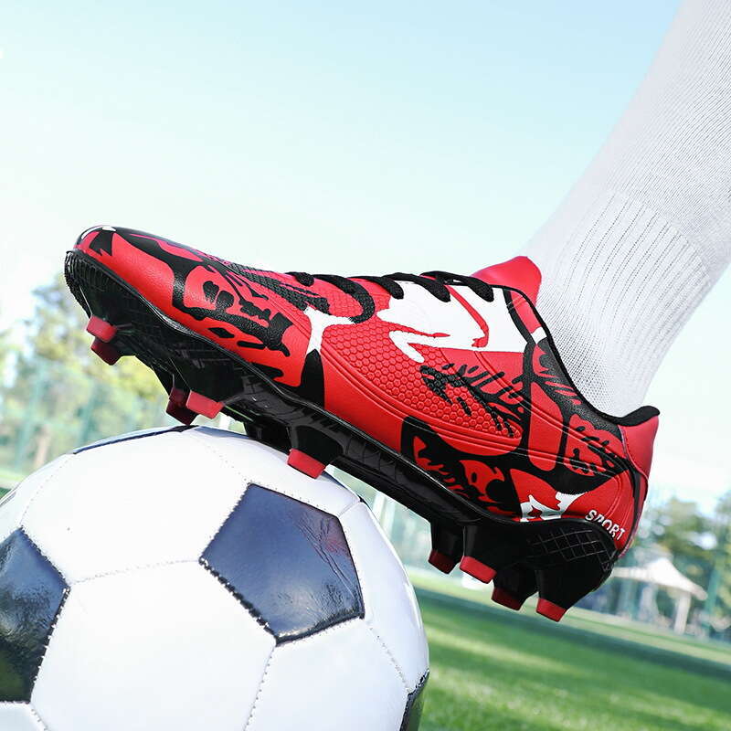 Football Leather Surface Long Spikes Soccer Sports Low Top new Youth Training Shoes Large Size