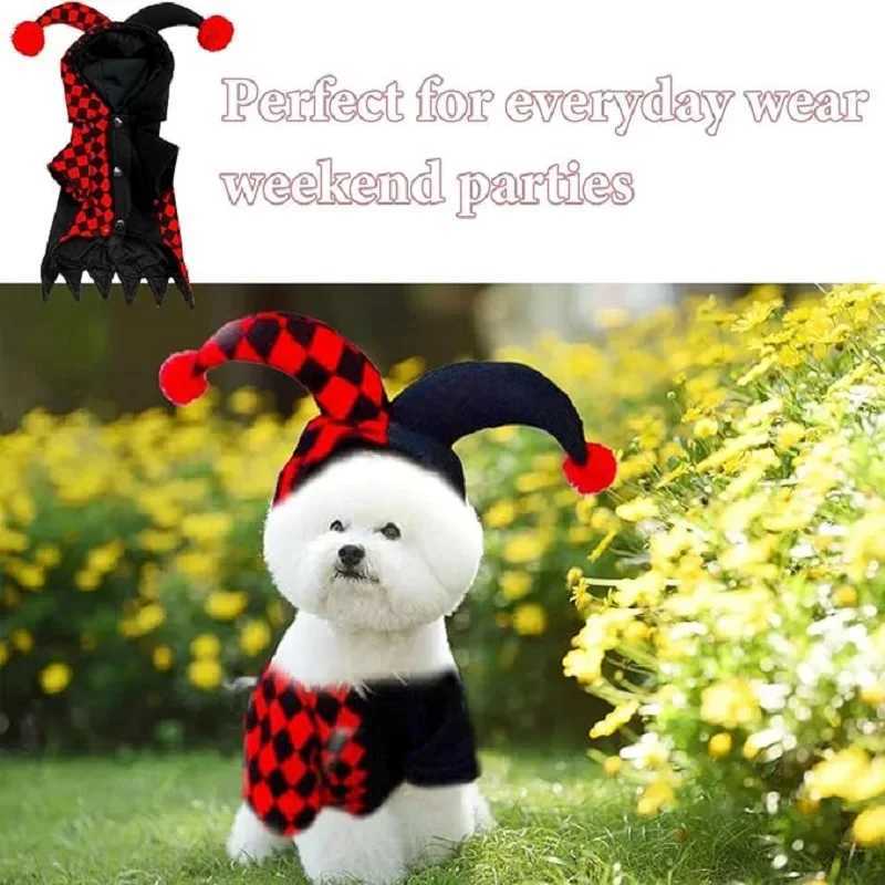 Halloween pet clothing Funny Cute Clown hooded sweater Winter warm thickened role play Christmas party dog cat coatW251017