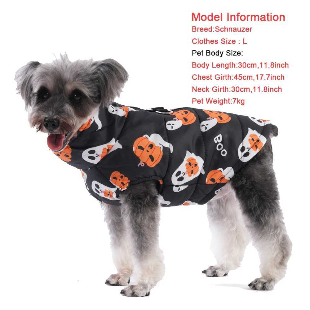 Halloween Dog Costume Autumn Winter Warm Jacket Clothes For Small Medium Dogs Cats Pumpkin Print Funny Puppy Coat With DringW251017