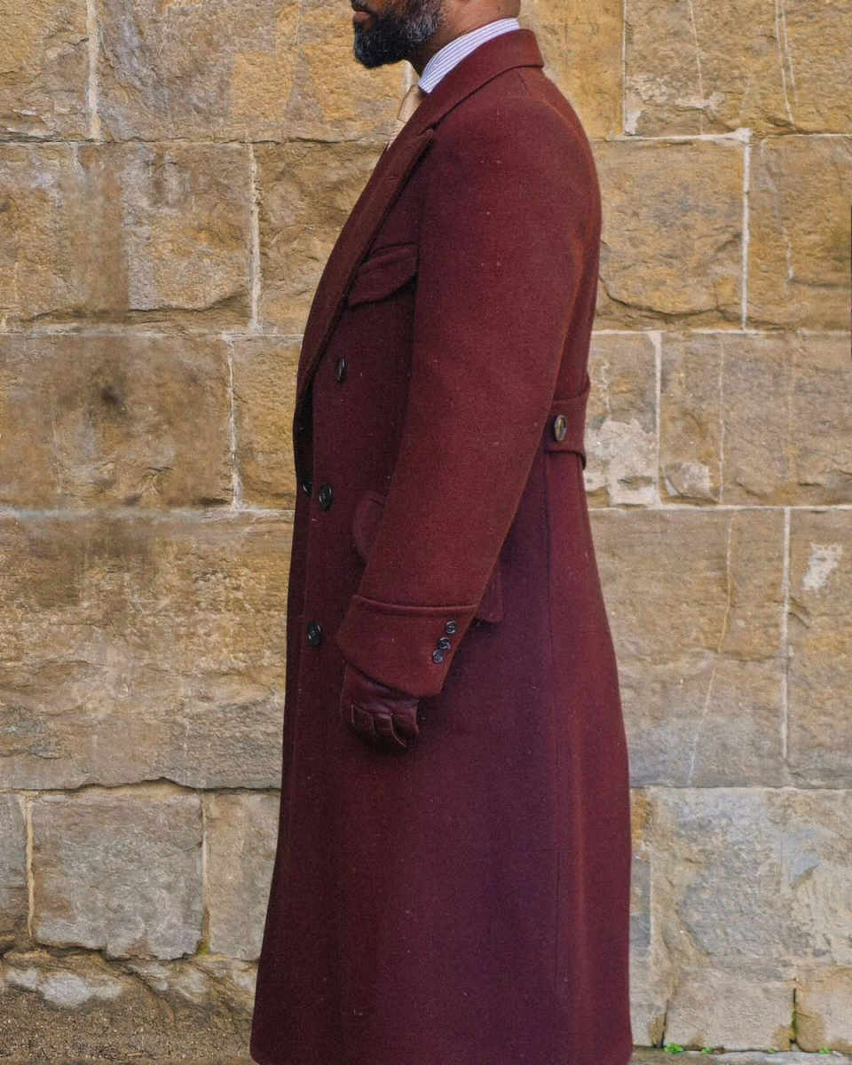 Classic Men Long Overcoat 1 Piece Blazer Double Breasted Winter Wedding Groom Warm Outerwear Male Special Occasion Customized