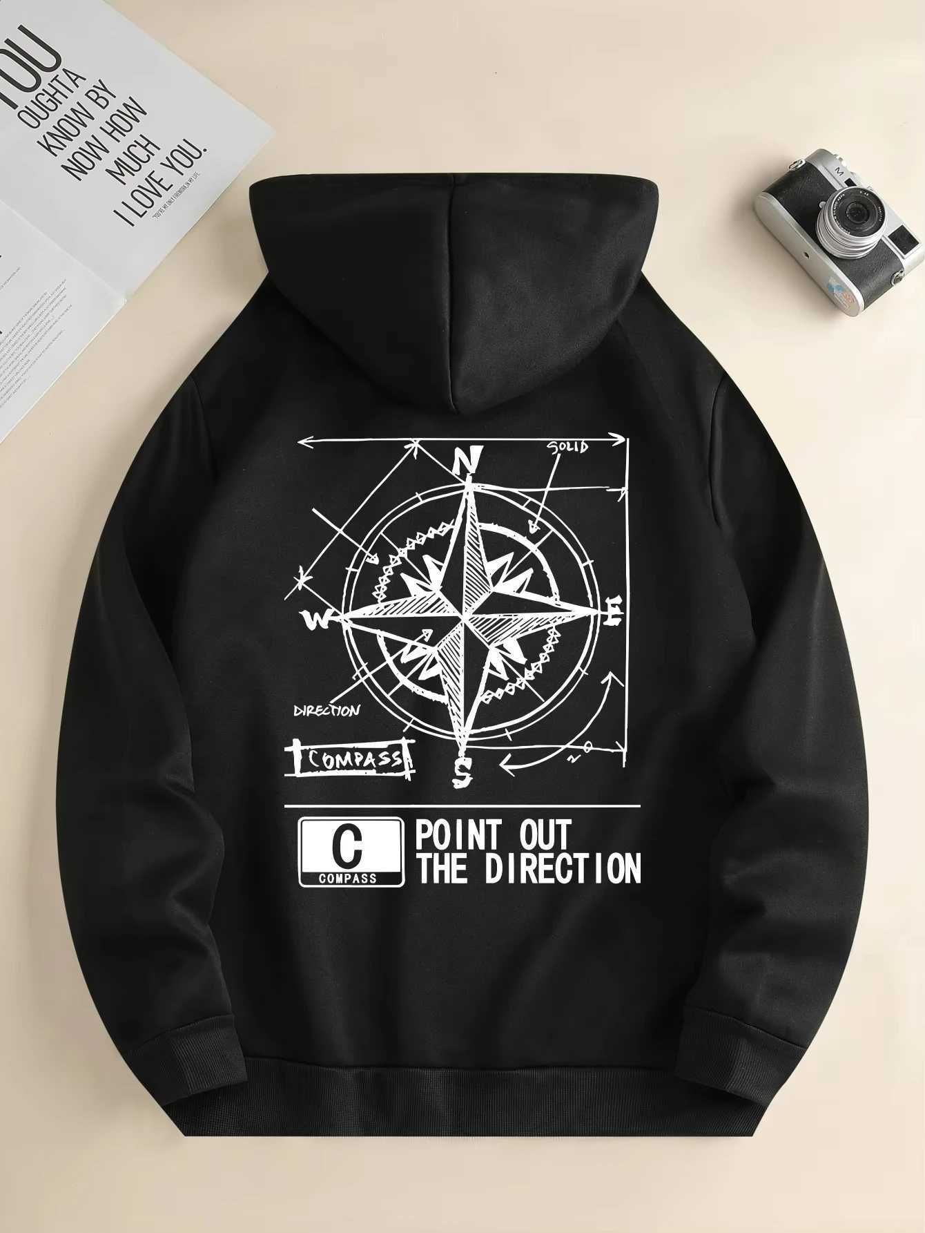 Autumn Winter Fashion Geometric Printed Mens Hoodiesweatshirt Kangaroo Front Pocket Outdoor Casual Sports Comfortable Pullover Z251017