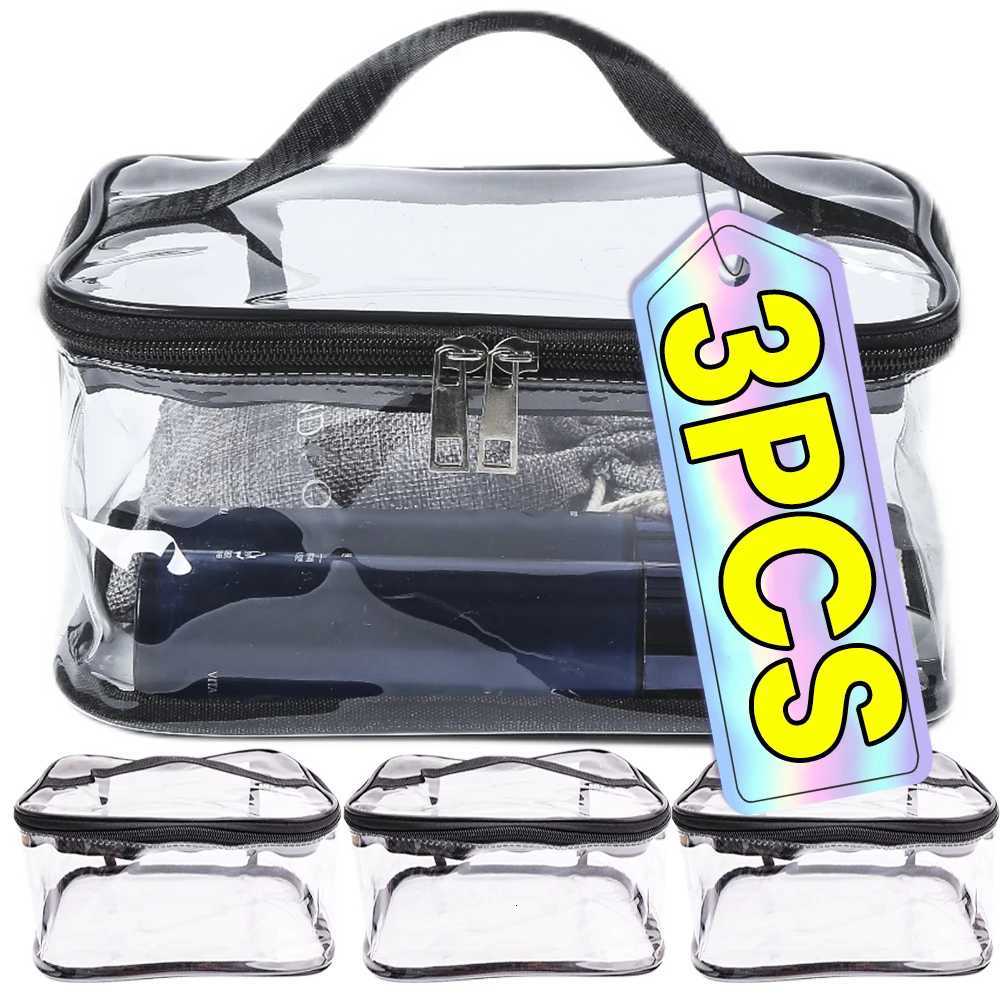 Handheld Plastic Transparent Cosmetic Bag Toy Storage Bag Large Capacity Puzzle Block Organizer PVC Storage Bags Outdoor Travel W251017