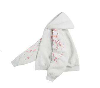 American Design Cherry Blossom Embroidery Hooded Sweatshirt Loose Casual Fashion Autumn/Winter Versatile Couple Pullover Top