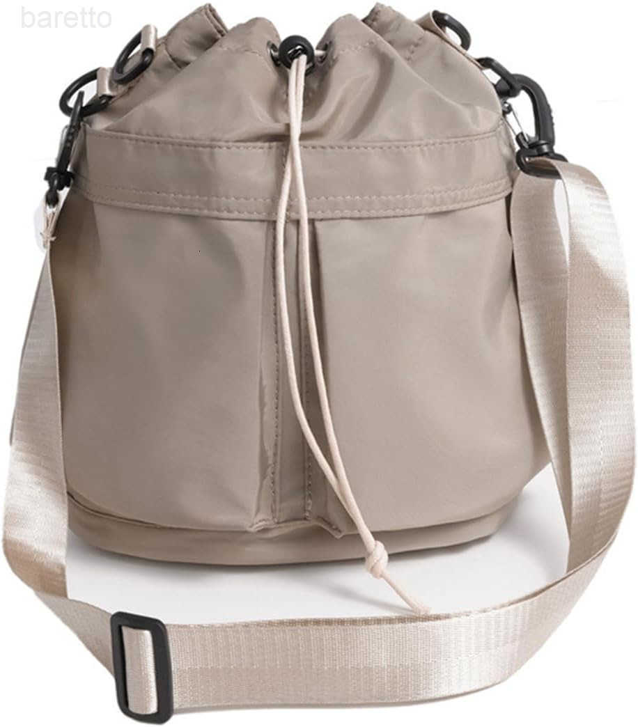 Bucket Bag for Women Waterproof Nylon Tote Handbag with Drawstring Closure Casual Shoulder Bag with Top Handle Z251017
