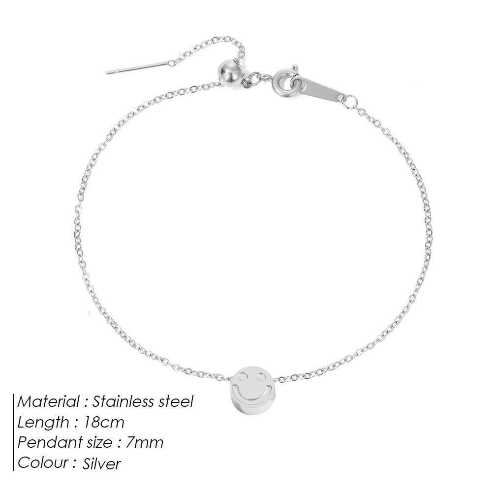 St.delan Korean Version Niche Design High-end Titanium Steel Smiley Face Bracelet Minimalist Fashion Trend Pendant