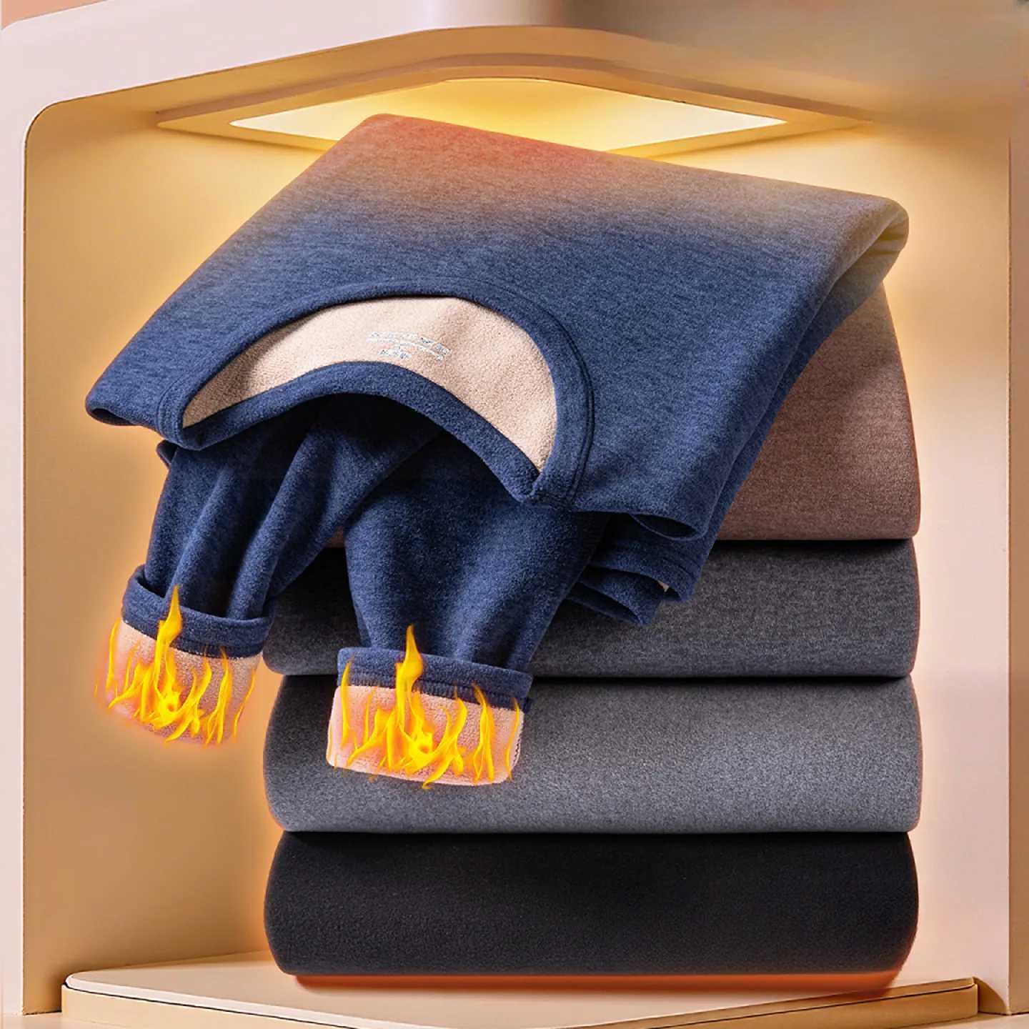 Basic Mens Winter Thermal Underwear Casual Soft Elastic Autumn Thickened Set for Men Black Thermal Clothing Plus Size 8XL 7XL H251017