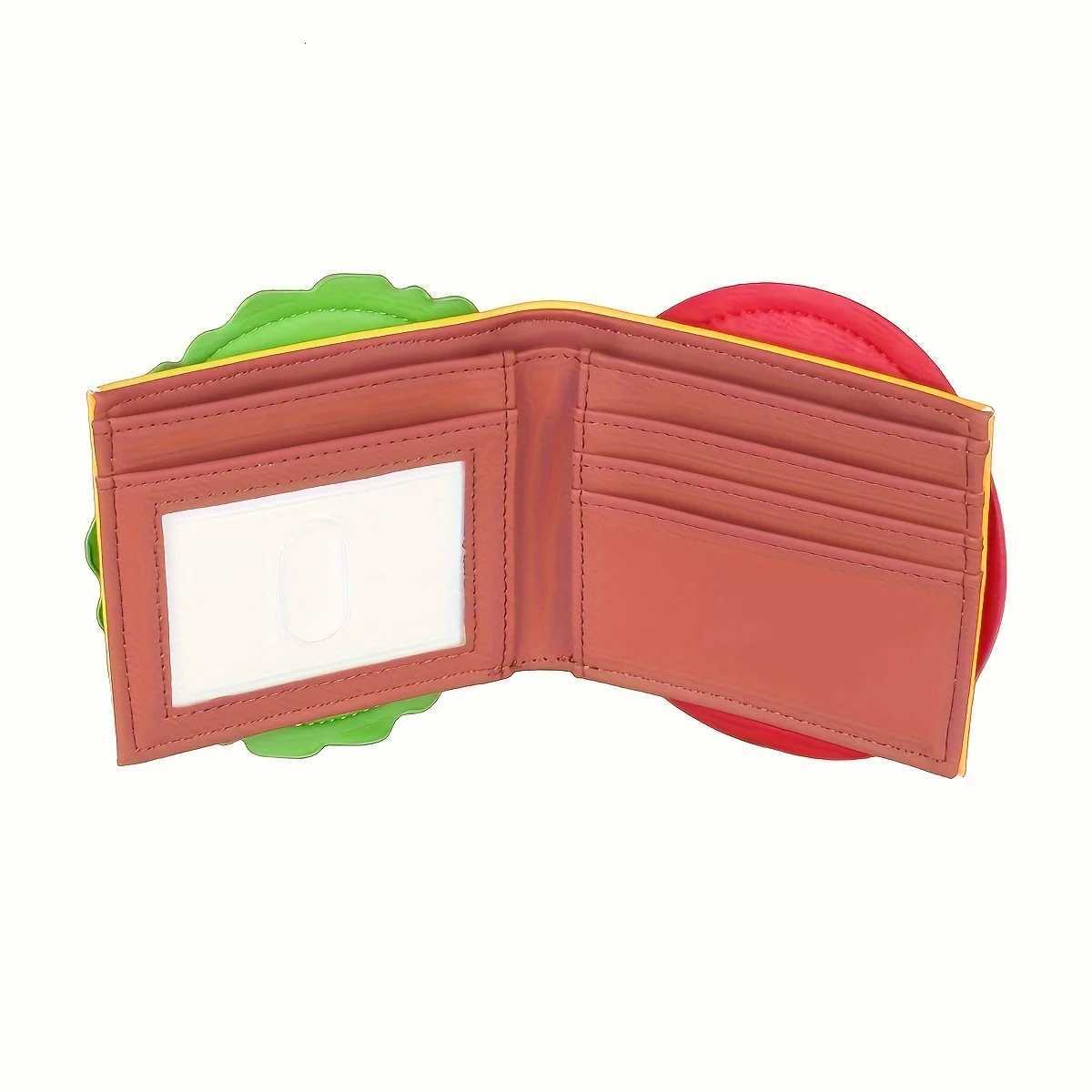 Fun Hamburger Shaped Wallet Krabby Patty Style Card Case Unisex RFID Blocking AntiTheft Design Thin PU Leather BillfoldW251017