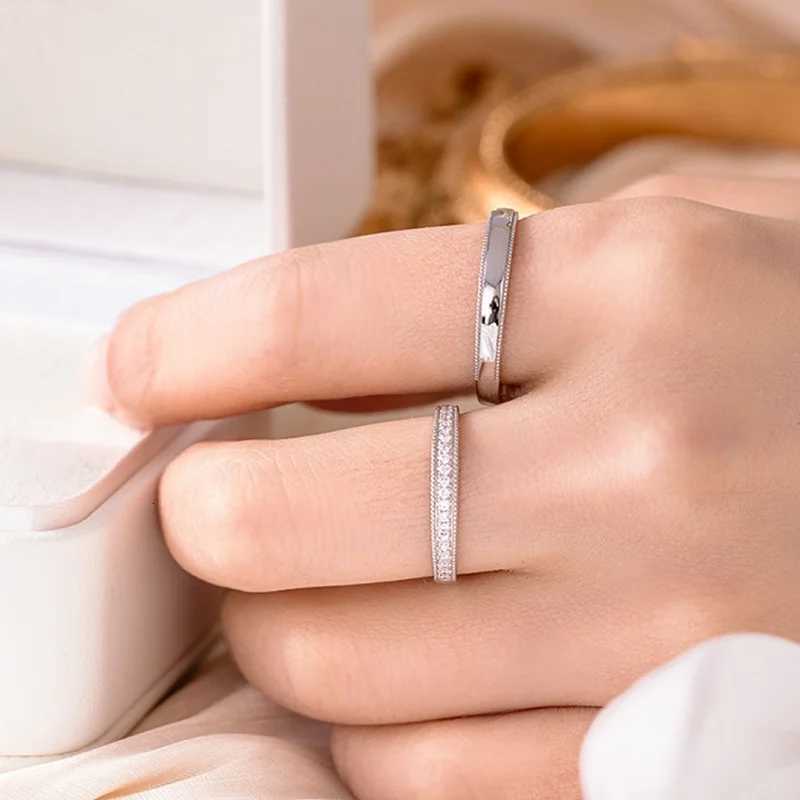 TFGLBU Trendy Full Moissanite Ring for Women Couple Set Lab Diamond Real 925 Sterling Silver Certified Band Wholesale JewelryW251017