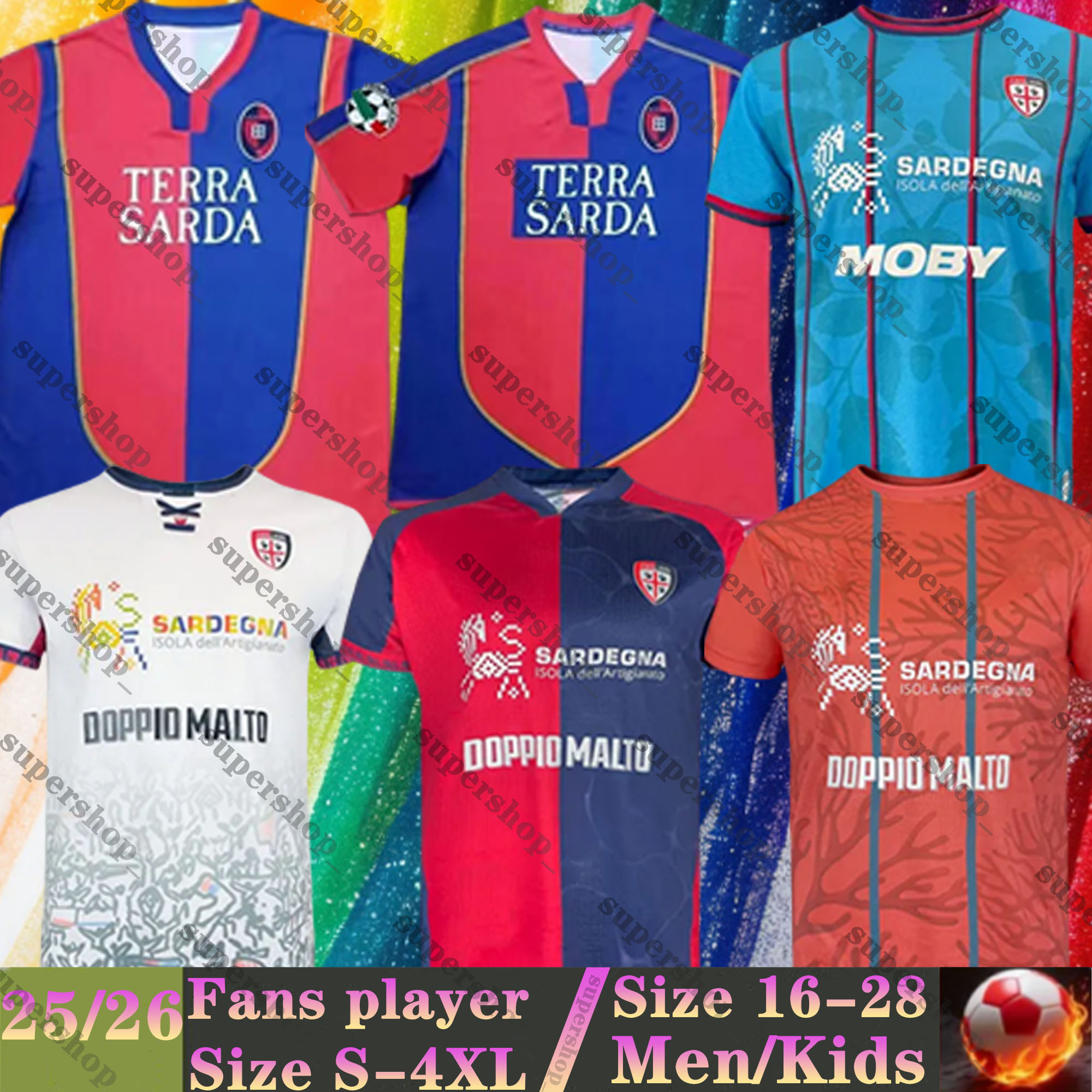 25 26 Cagliari Calcio Soccer Jerseys retro 03 04 05 FELICI PAVOLETTI LAPADULA LUVUMBO men Uniforms LUPERTO GAETANO CAVUOTI Y.MINA 2025 2026 Football Shirts kids kits
