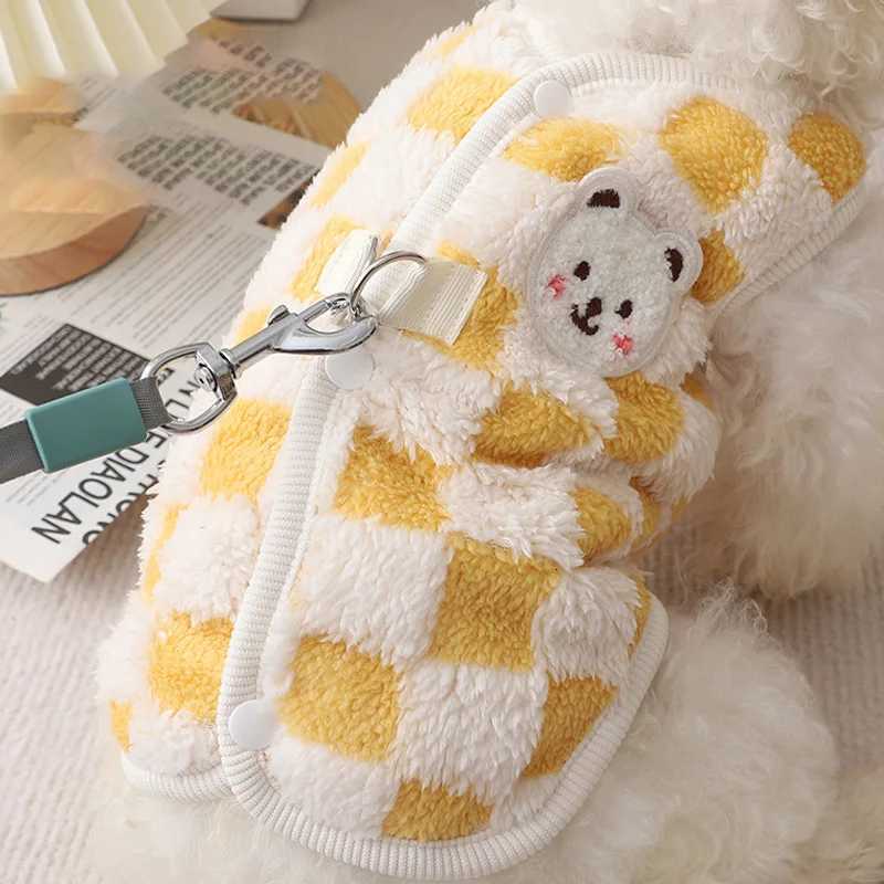 Winter Warm Pet Dog Coat Plaid Dog Clothes with Dring Plush Pet Jacket for Small Medium Dogs Chihuahua Yorkie CostumeW251017