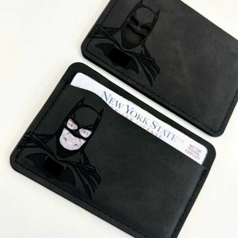 Black Bat Card Holder ID Wallet Leather Case Wallet With Anime Figures Creative Anniversary Birthday Gifts for Dad HusbandW251017
