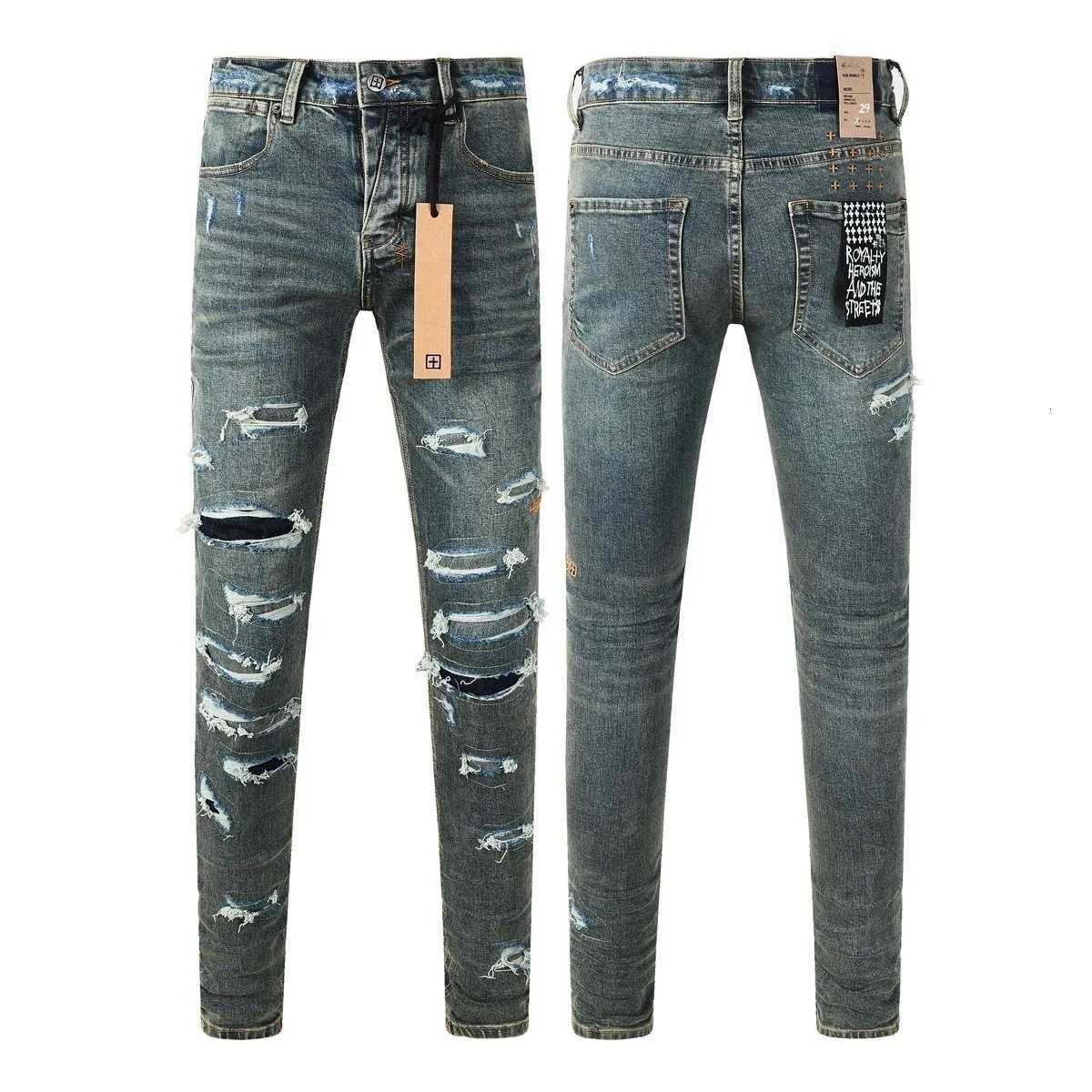 High Quality Cross Jeans 1 High Street Women Men Paint Hole Trend Low Rise Skinny Pants Pleated Ripped Frayed Jeans Y251105