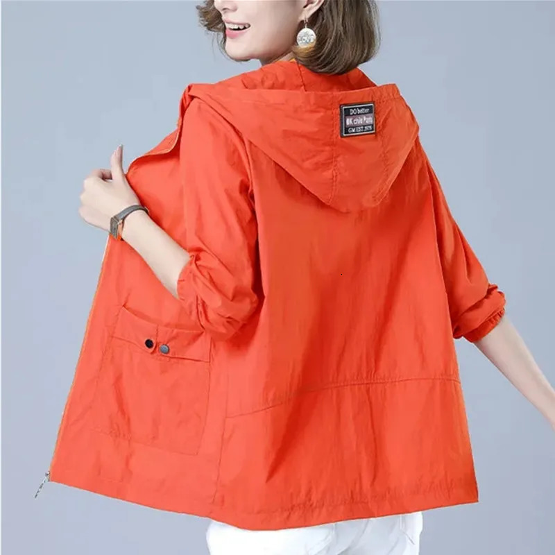 Womens Jacket 2025 Summer Thin Coat Casual Windbreaker Female Sun Protection Jacket Basic Zipper Coat Tops 251013