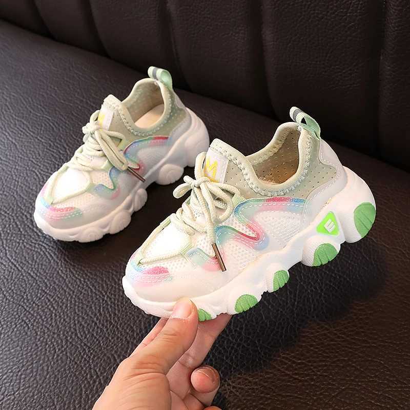 1 pairs Spring and Autumn New Childrens Shoes Breathable Elastic Lycra 15 Year Old Girls Baby Shoes Sports and Casual ShoesT251017