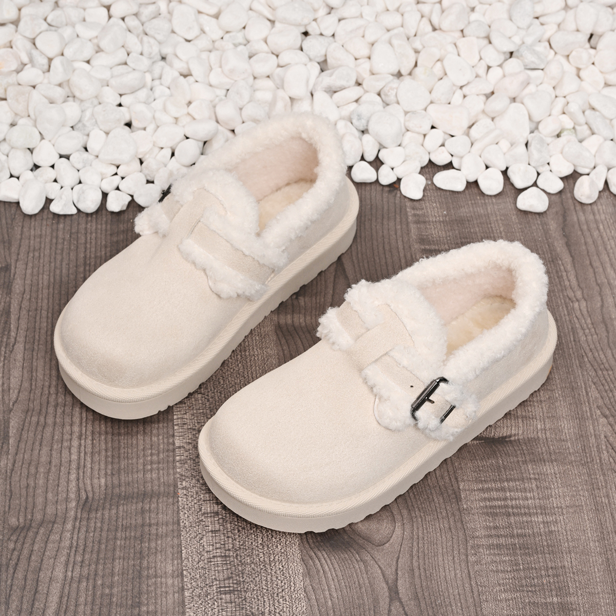 Women's Short Calf-Length Boots with Cushioned Heels & Fleece Lining for Comfort