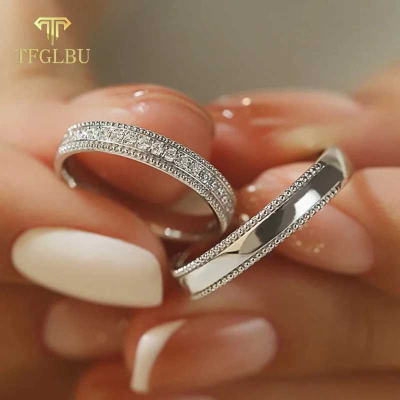 TFGLBU Trendy Full Moissanite Ring for Women Couple Set Lab Diamond Real 925 Sterling Silver Certified Band Wholesale JewelryW251017