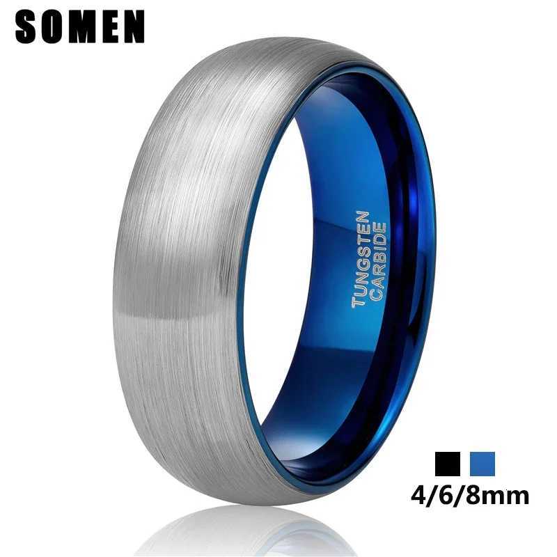 Somen Ring Men Custom Engraved 4mm 6mm 8mm Tungsten Ring for Couple Women Vintage Wedding Band Couple Engagement Rings AnelsW251017