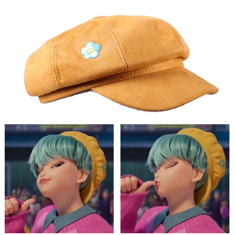 KPOP Demons Hunter Saja Cosplay Boy Cosplay Yellow Hat Cap for Men Roleplay Girls Group Costume Accessories Halloween Party 251017