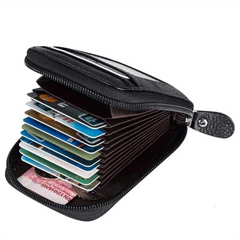1Pc Card Bag Portable Mens PU Leisure Card with Zipper Short Business Card Vertical Version Card HolderW251017