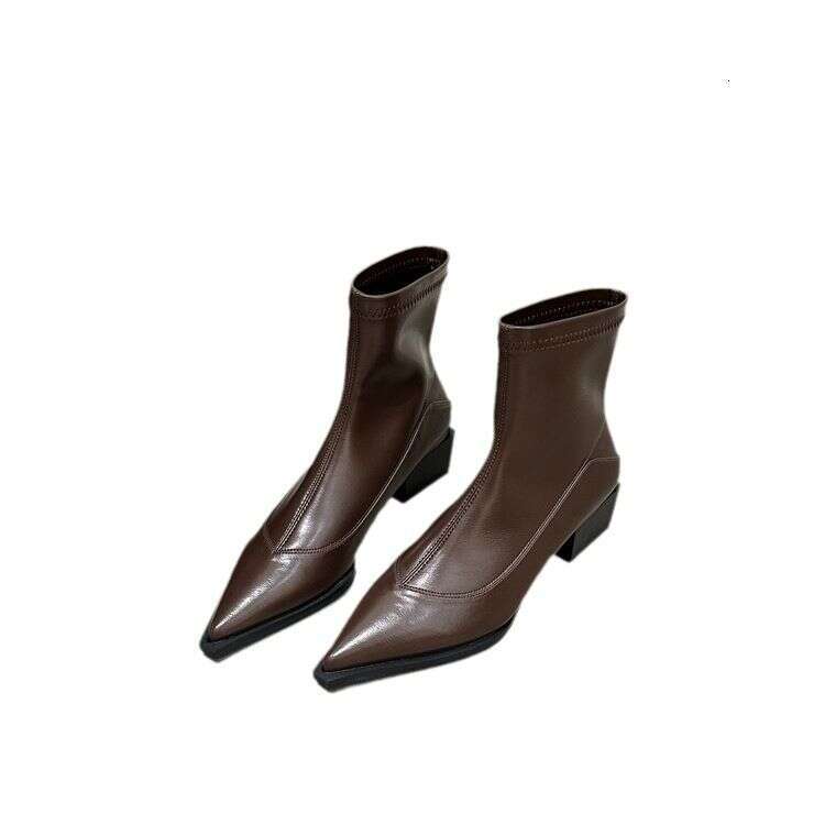 Sharp Pointed Short For Women, New 2024 Autumn Winter Women's Fashion, Thick And Slim Boots, Niche Design, Martin Boots