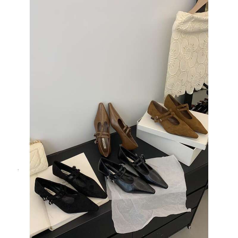 2025 New Sexy Cat Pointed Toe Designer Shoe - Women's French Velvet Mary Jane High Heels, Stylish Thin Heel Single Shoes